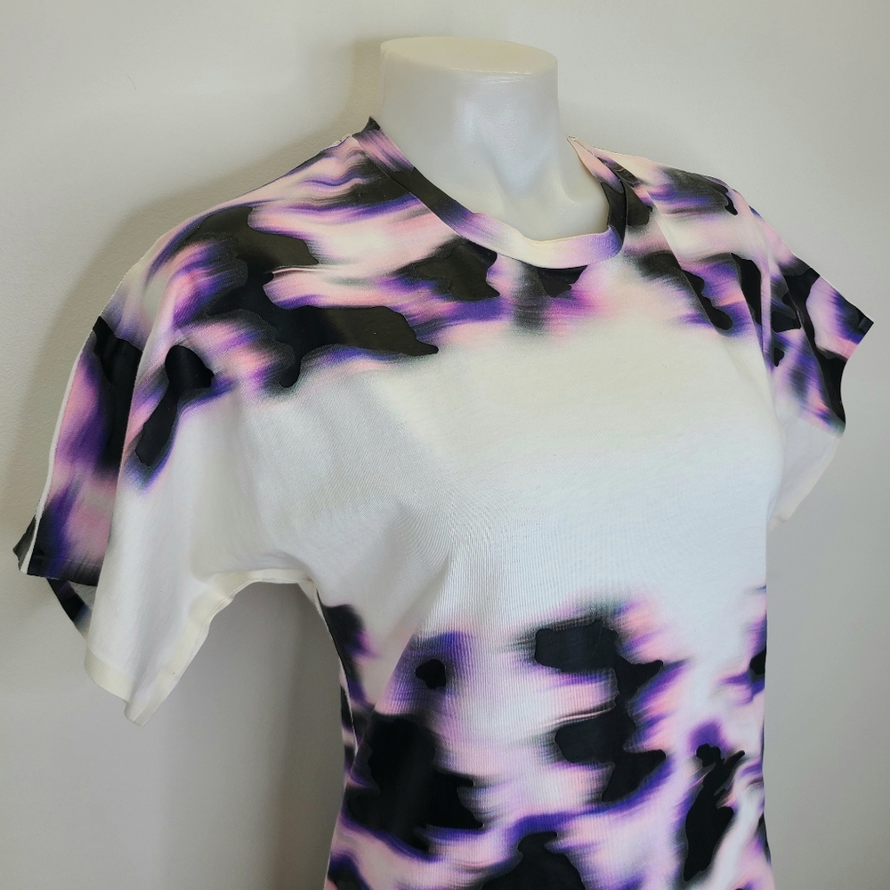 Balenciaga T's T-Shirt Dress Psychedelic Camo Print White Purple Black Small - Picture 6 of 13